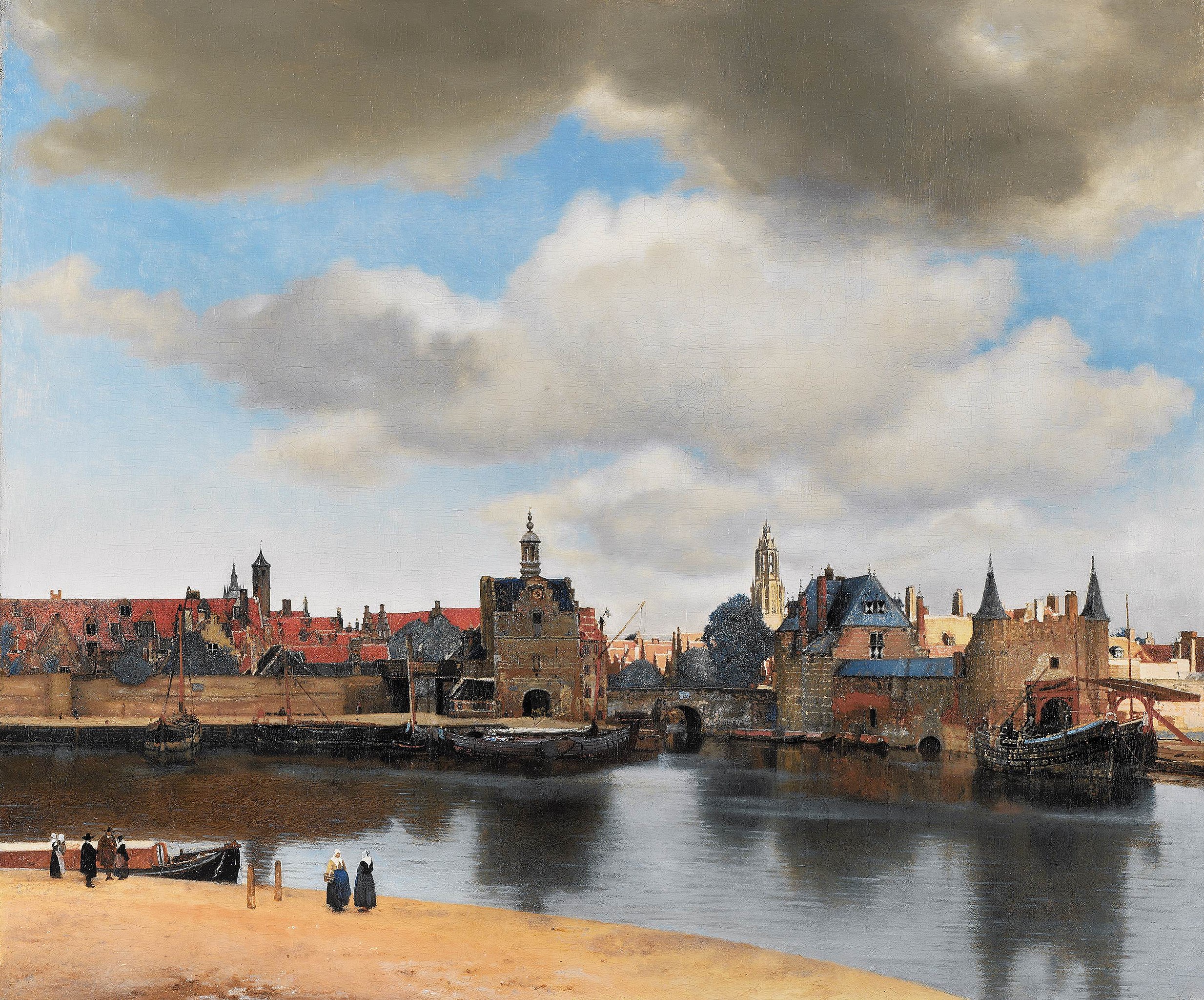 A Golden Age painting of a city by the water.