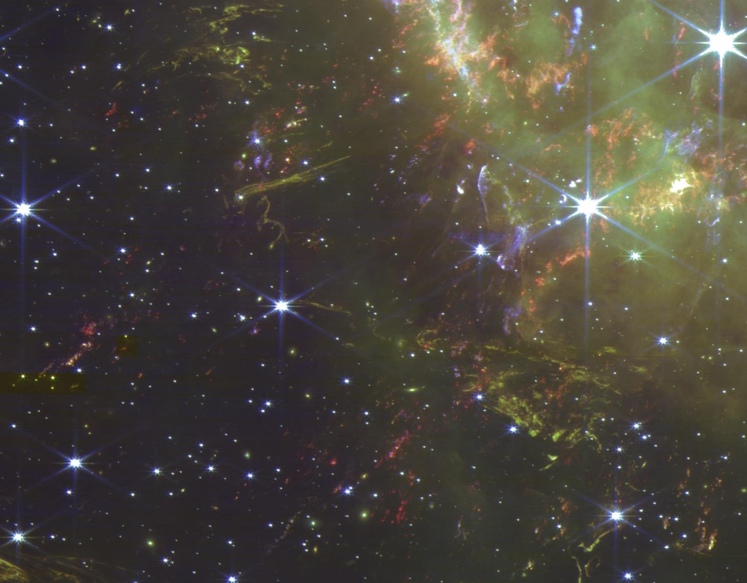 A NIRCam detail of the JWST supernova remnant gas wisp edge