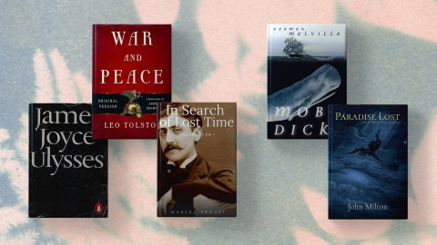 A collection of books about war and peace that you haven't read.