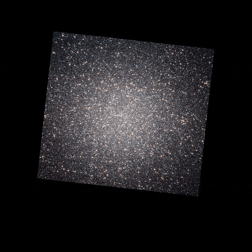 Рентгеновско-оптический снимок шарового скопления Омега Центавра.