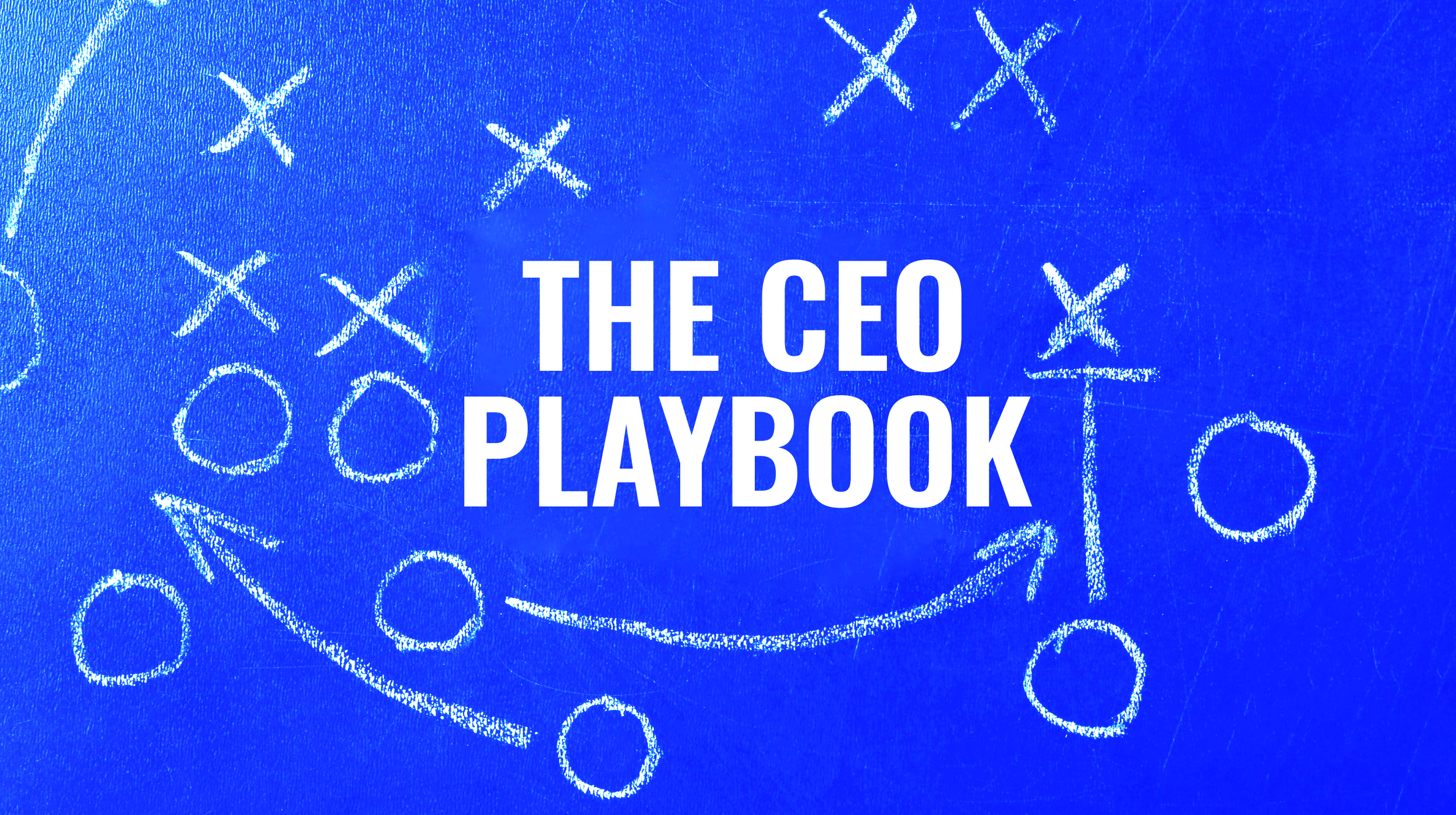 The ceo playbook on a blue background.