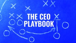The ceo playbook on a blue background.