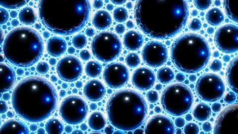 A black background with blue bubbles on it.