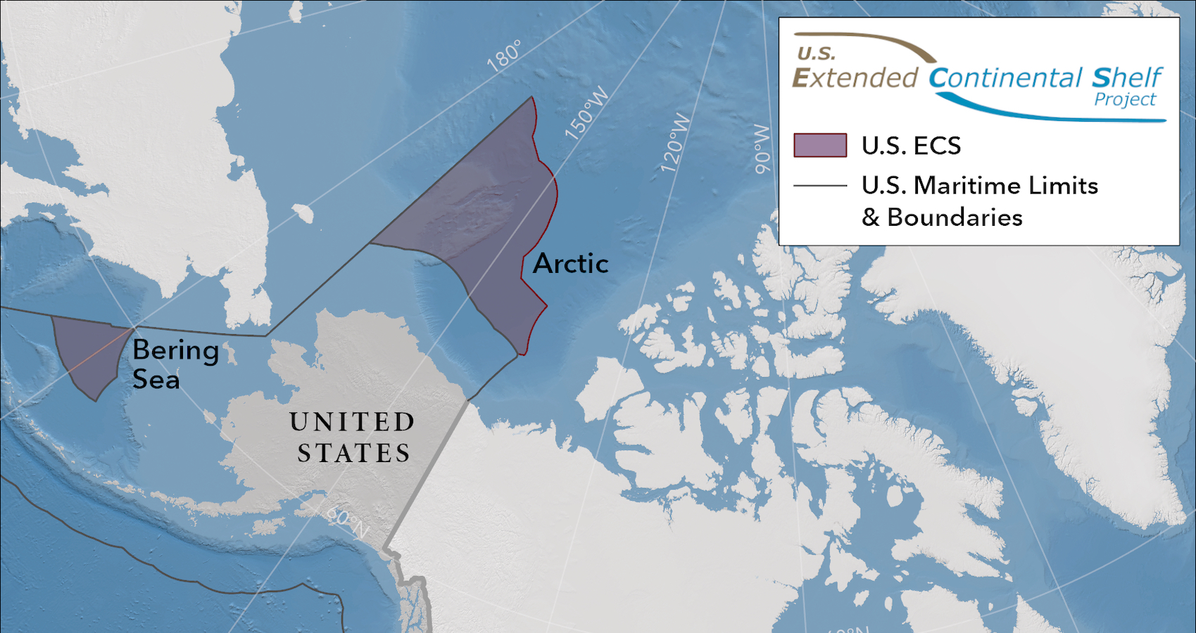 A map showing the location of the arctic sea.
