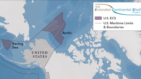 A map showing the location of the arctic sea.