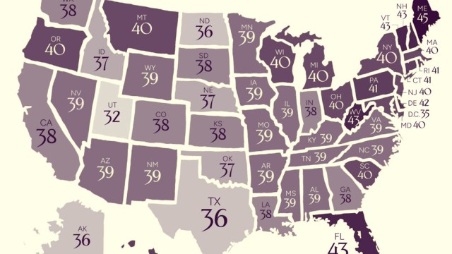 A map of the united states showing the number of abortions.