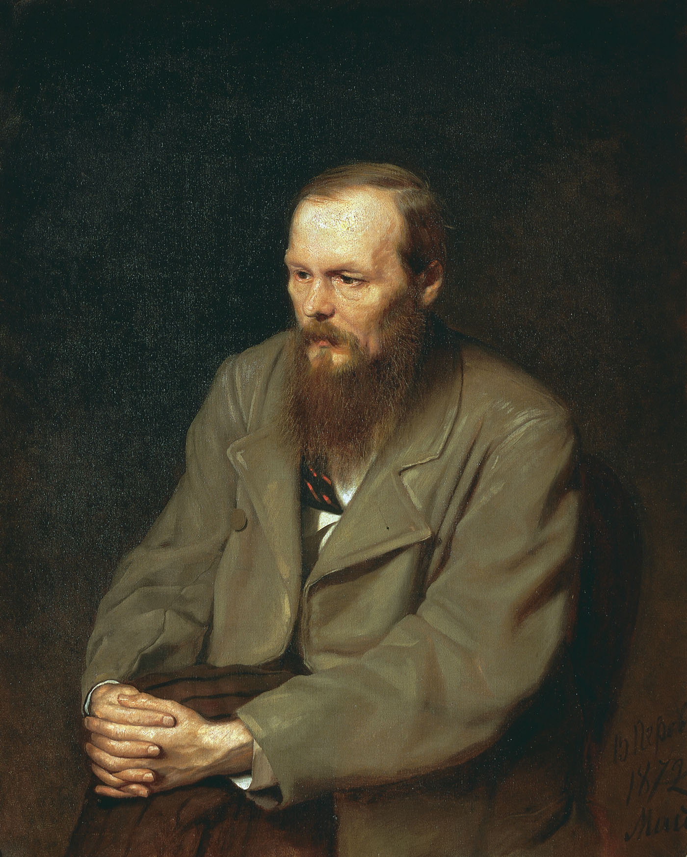 A portrait of a bearded man.