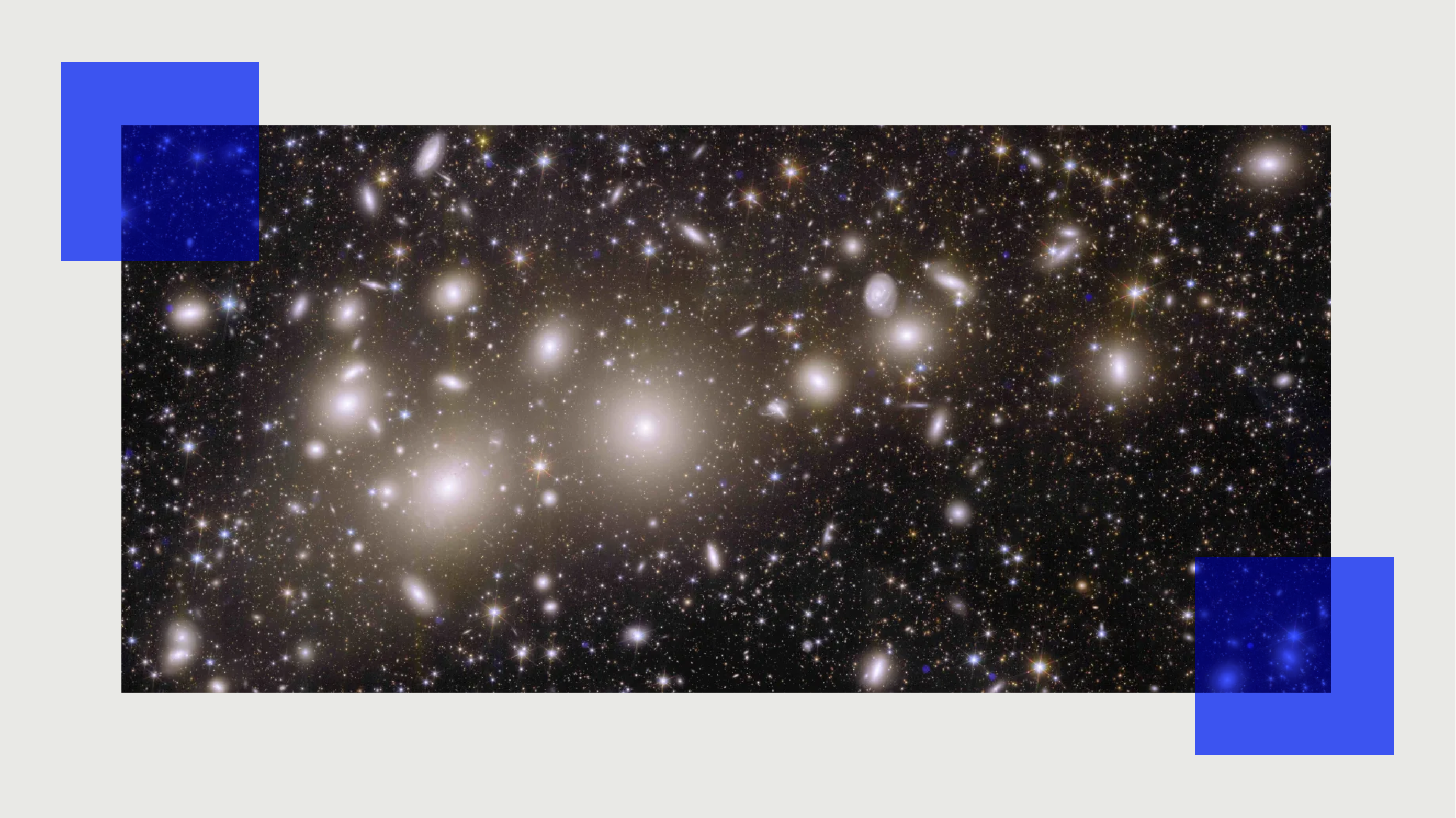 An image of a galaxy cluster.