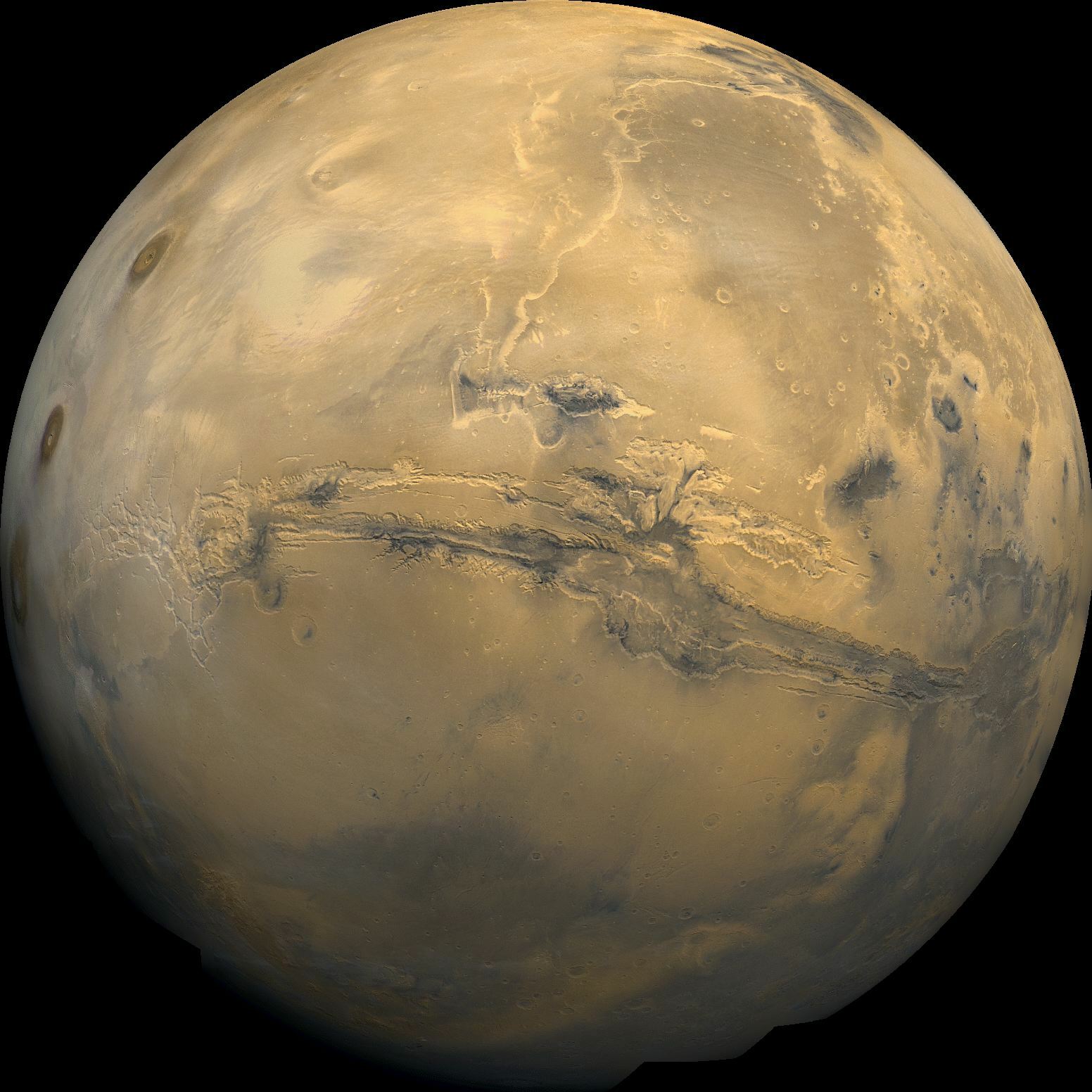 A breathtaking view of Mars from space, showcasing the majestic landscapes reminiscent of the Mars Grand Canyon.