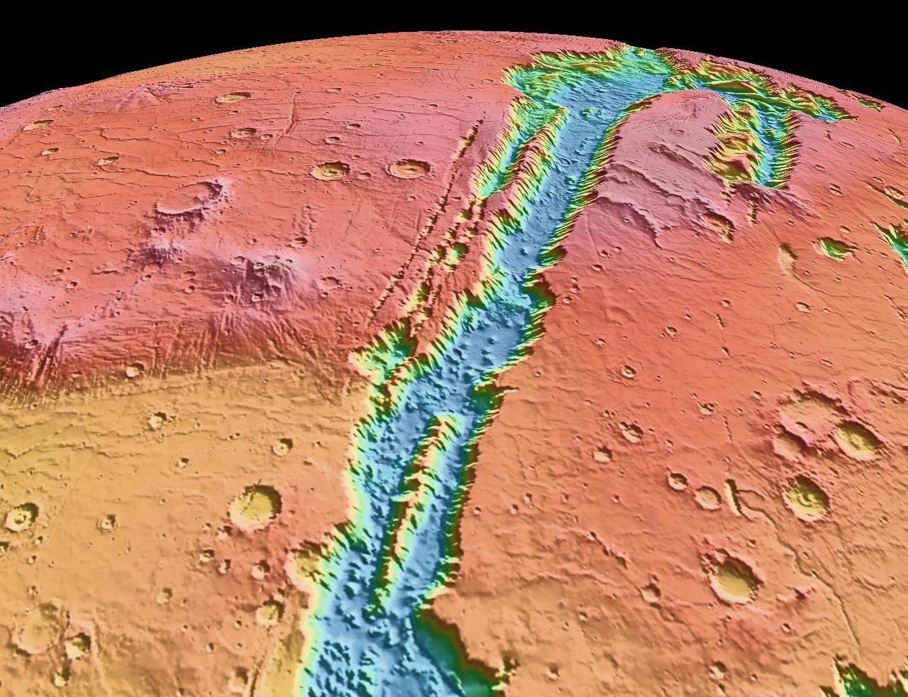 Nasa's Mars Grand Canyon map.