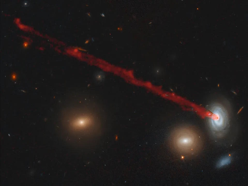 A red line in space.