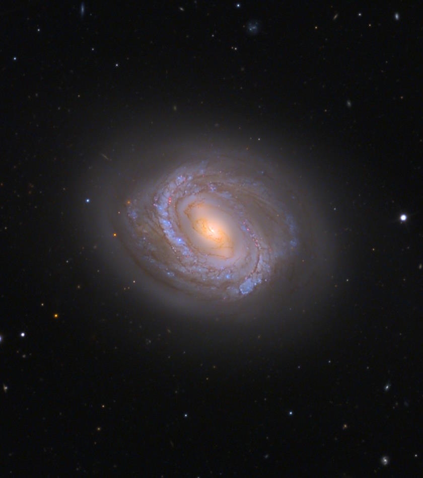 An image of a spiral galaxy in the sky.