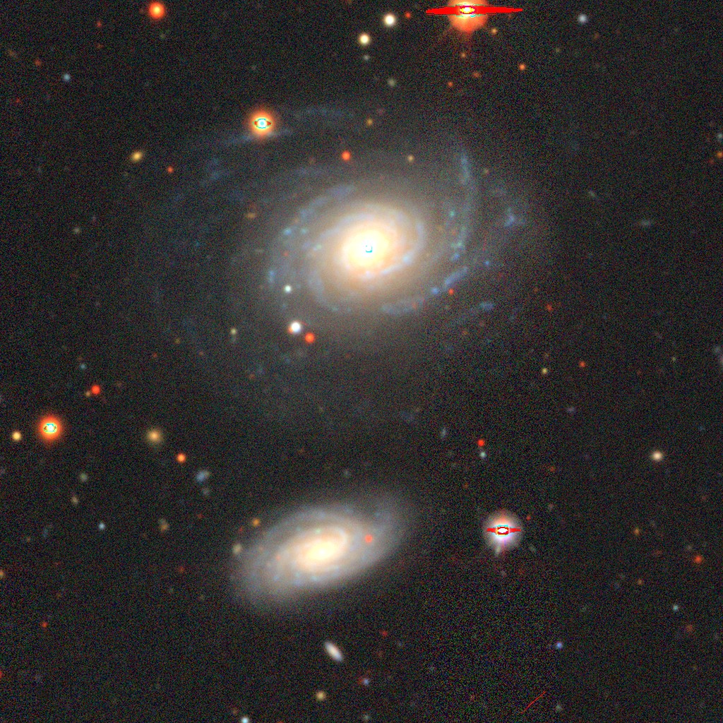 A group of galaxies in the sky.