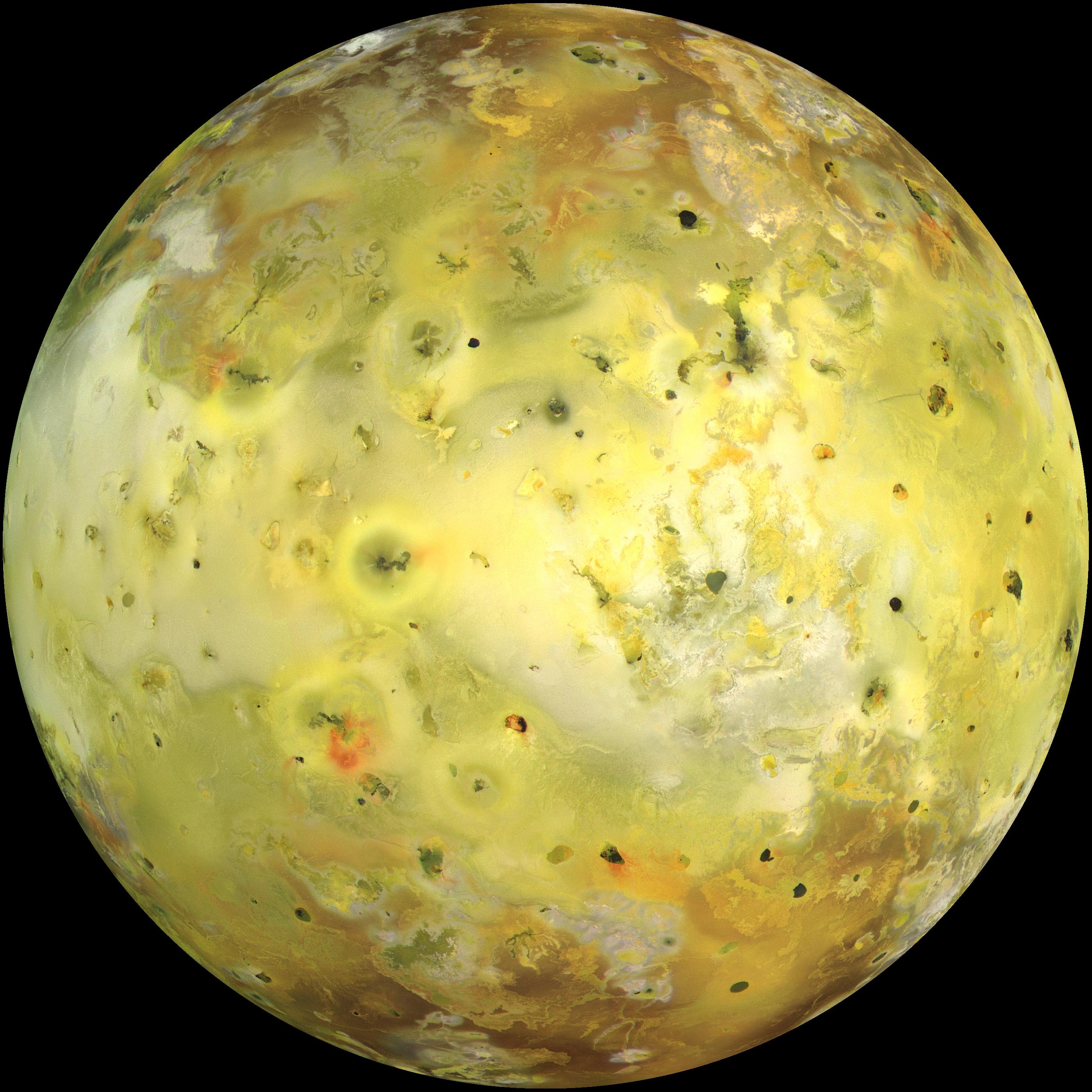 An image of a planet with yellow spots on it.