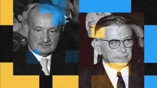 A collage of Heidegger and Sartre.