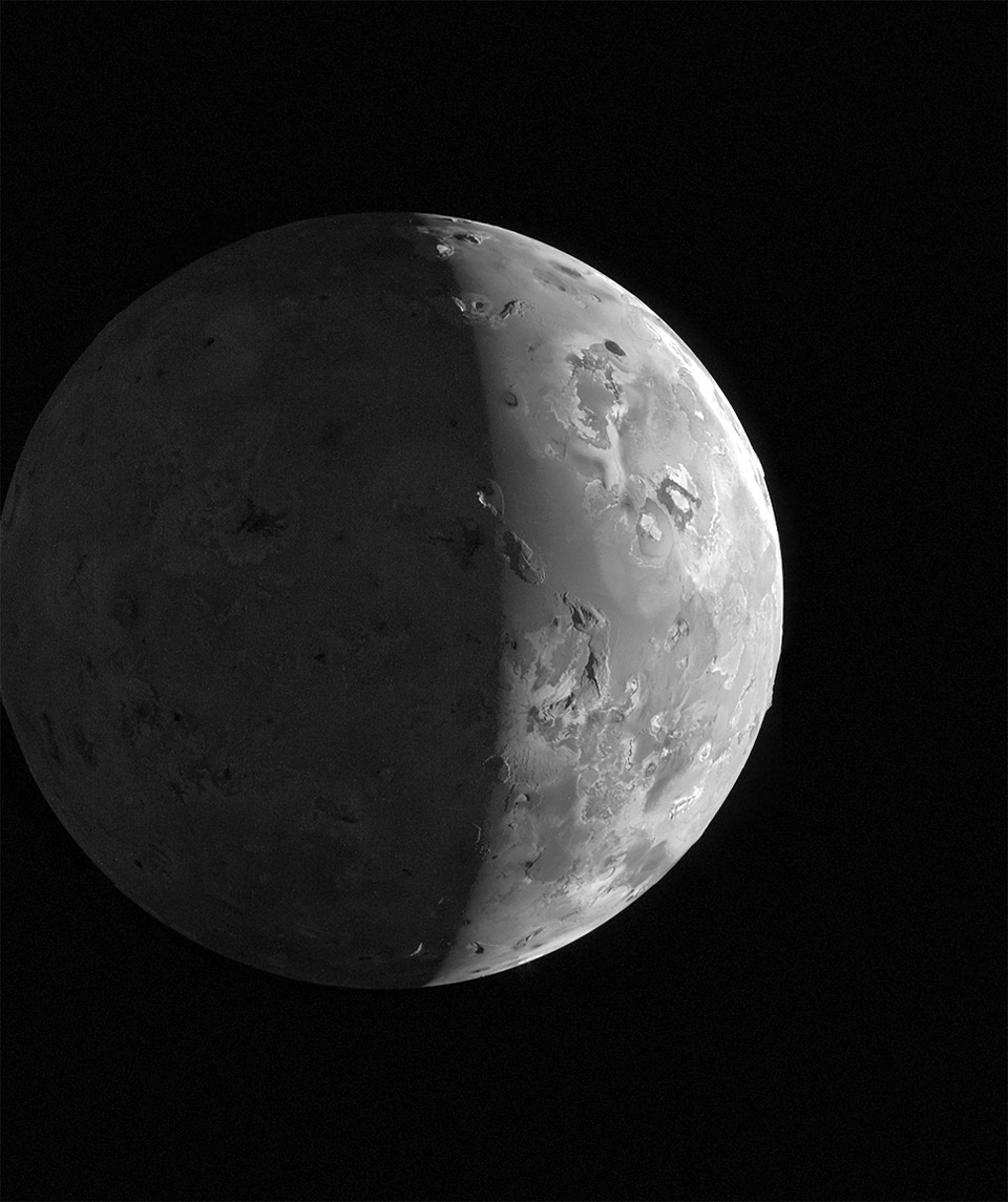 A black and white image of a moon.
