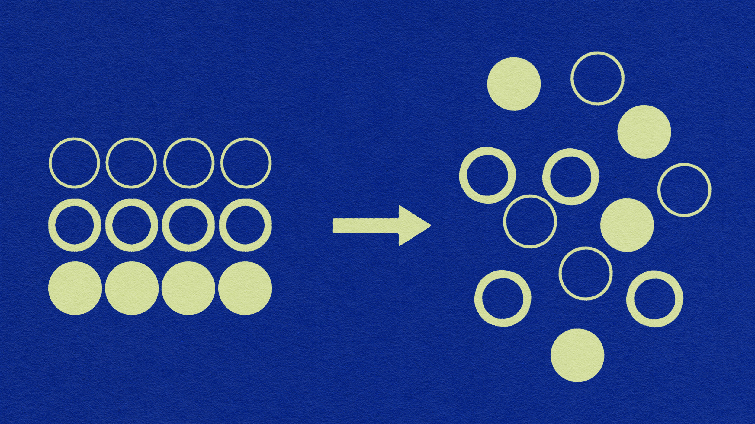 A blue t-shirt with a yellow circle and arrow, representing the universe.