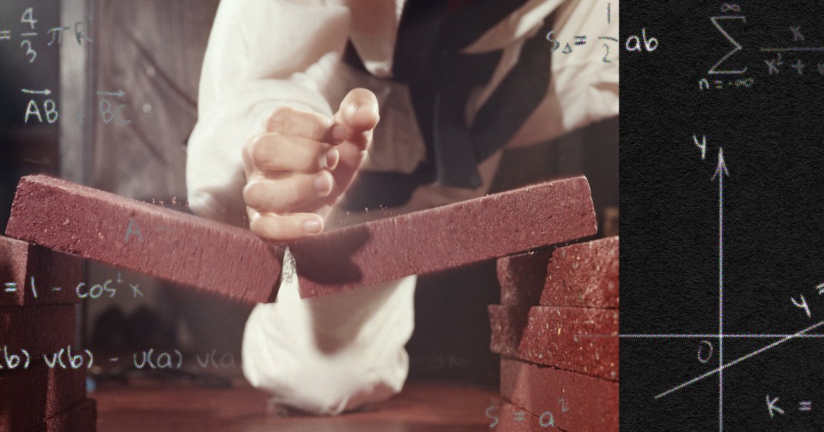 Karate physics: How your hand can break concrete without breaking itself