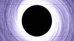 Illustration of a black hole with a dark circular center surrounded by a bright glowing ring, all depicted in shades of blue and white.