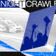 Collage featuring a race car, silhouettes holding diplomas, and the text "The Nightcrawler" on a grid background, embodying a new ethos.