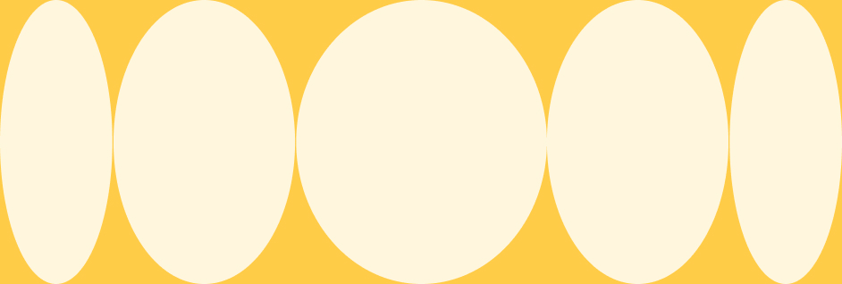 A pattern of five overlapping off-white ovals on a yellow background.