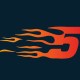 A red number 5 with orange flames extending from the left on a dark background, symbolizing the fiery drive to improve company culture.